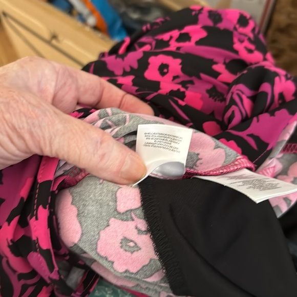 ANNE KLEIN Sz XL Faux Wrap Dress purple red pink Floral Long Sleeve Stretch NWOT - Picture 8 of 10